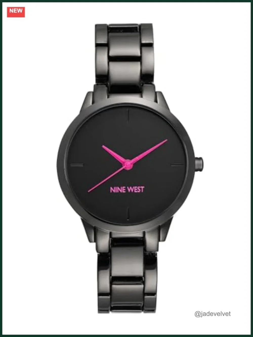 Women's Gunmetal Bracelet Watch Analog Quartz Mineral Crystal
